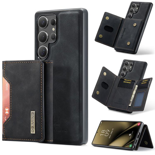 For Samsung Galaxy S25 Ultra 5G DG.MING M2 Series 3-Fold Multi Card Bag + Magnetic Phone Case(Black) - Galaxy S25 Ultra 5G Cases by DG.MING | Online Shopping UK | buy2fix