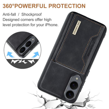 For Samsung Galaxy S25 Edge 5G DG.MING M2 Series 3-Fold Multi Card Bag + Magnetic Phone Case(Black) - Galaxy S25 Edge 5G Cases by DG.MING | Online Shopping UK | buy2fix