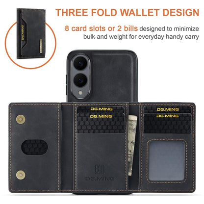 For Samsung Galaxy S25 Edge 5G DG.MING M2 Series 3-Fold Multi Card Bag + Magnetic Phone Case(Black) - Galaxy S25 Edge 5G Cases by DG.MING | Online Shopping UK | buy2fix
