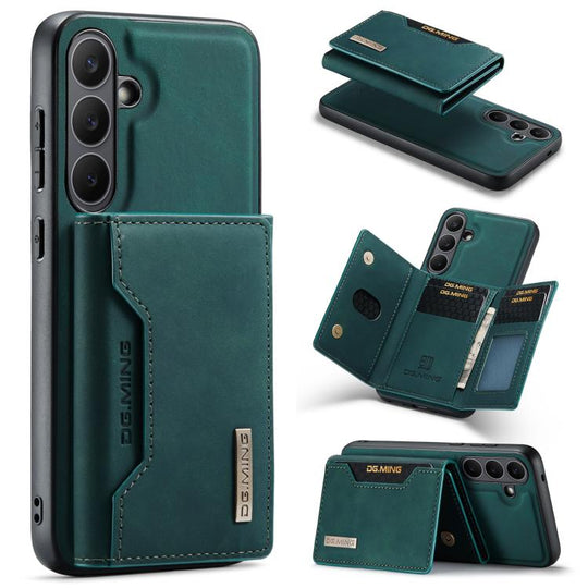 For Samsung Galaxy S25 FE 5G DG.MING M2 Series 3-Fold Multi Card Bag + Magnetic Phone Case(Green)