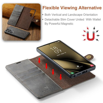For Samsung Galaxy S25 Ultra 5G DG.MING Crazy Horse Texture Detachable Magnetic Leather Case(Grey) - Galaxy S25 Ultra 5G Cases by DG.MING | Online Shopping UK | buy2fix