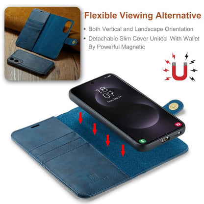For Samsung Galaxy S25 Edge 5G DG.MING Crazy Horse Texture Detachable Magnetic Leather Case(Blue) - Galaxy S25 Edge 5G Cases by DG.MING | Online Shopping UK | buy2fix