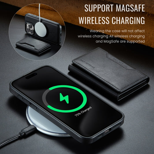 For iPhone 15 Pro Max MAGKING K2 Series MagSafe RFID Card Bag Detachable Phone Case(Black) - iPhone 15 Pro Max Cases by MAGKING | Online Shopping UK | buy2fix