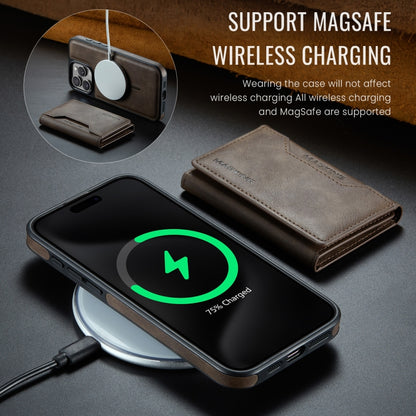For iPhone 15 Pro Max MAGKING K2 Series MagSafe RFID Card Bag Detachable Phone Case(Coffee) - iPhone 15 Pro Max Cases by MAGKING | Online Shopping UK | buy2fix