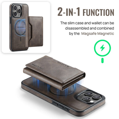 For iPhone 15 Pro Max MAGKING K2 Series MagSafe RFID Card Bag Detachable Phone Case(Coffee) - iPhone 15 Pro Max Cases by MAGKING | Online Shopping UK | buy2fix