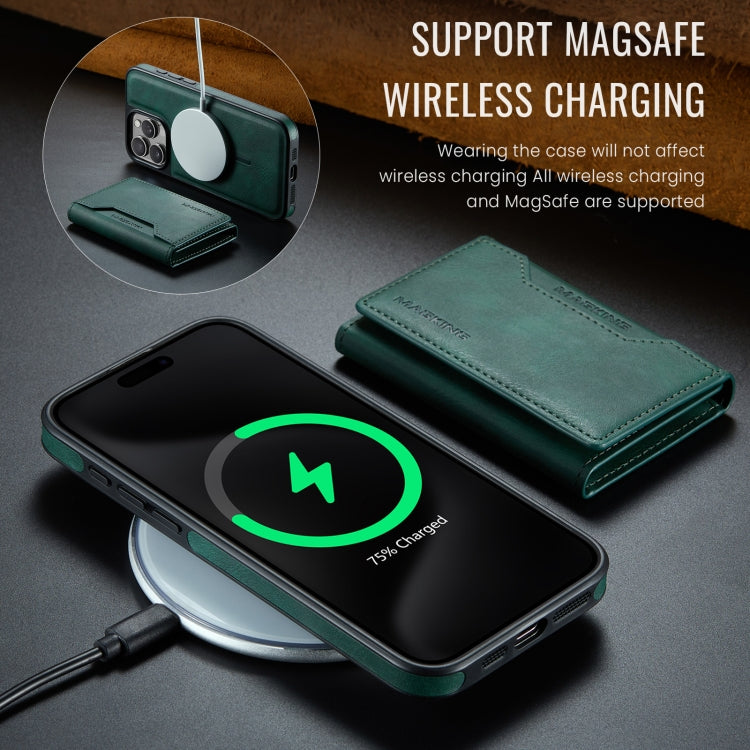 For iPhone 15 Pro Max MAGKING K2 Series MagSafe RFID Card Bag Detachable Phone Case(Green) - iPhone 15 Pro Max Cases by MAGKING | Online Shopping UK | buy2fix