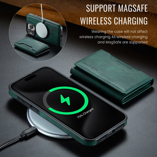 For iPhone 15 Pro Max MAGKING K2 Series MagSafe RFID Card Bag Detachable Phone Case(Green) - iPhone 15 Pro Max Cases by MAGKING | Online Shopping UK | buy2fix