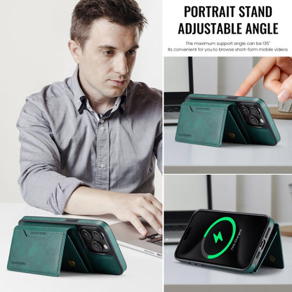 For iPhone 15 Pro Max MAGKING K2 Series MagSafe RFID Card Bag Detachable Phone Case(Green) - iPhone 15 Pro Max Cases by MAGKING | Online Shopping UK | buy2fix