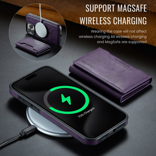 For iPhone 15 Pro Max MAGKING K2 Series MagSafe RFID Card Bag Detachable Phone Case(Purple) - iPhone 15 Pro Max Cases by MAGKING | Online Shopping UK | buy2fix
