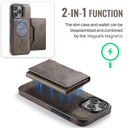 For iPhone 16 Pro Max MAGKING K2 Series MagSafe RFID Card Bag Detachable Phone Case(Coffee) - iPhone 16 Pro Max Cases by MAGKING | Online Shopping UK | buy2fix