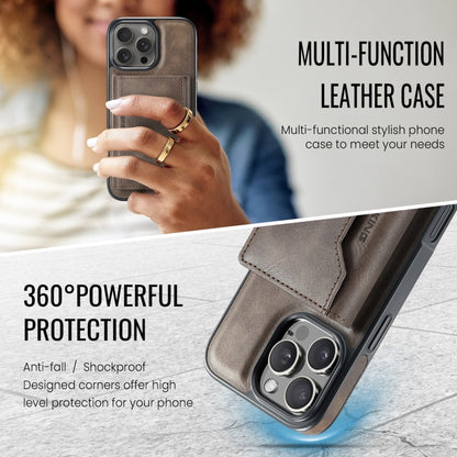 For iPhone 16 Pro Max MAGKING K2 Series MagSafe RFID Card Bag Detachable Phone Case(Coffee) - iPhone 16 Pro Max Cases by MAGKING | Online Shopping UK | buy2fix