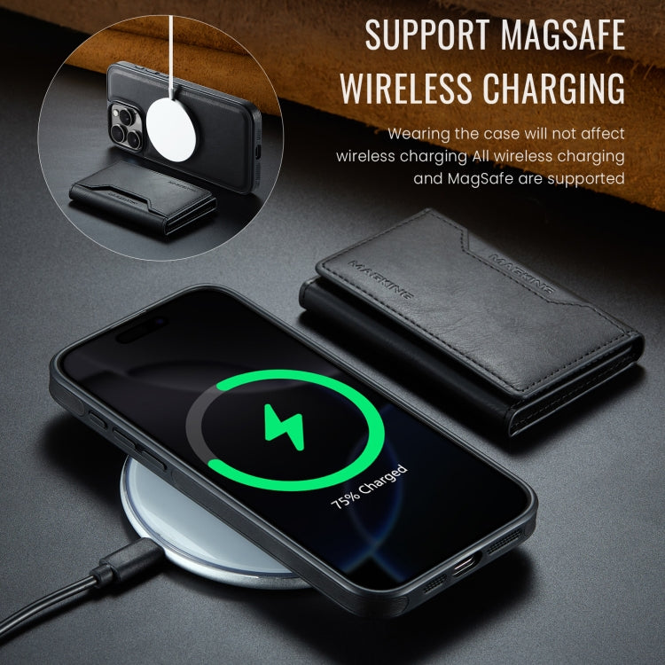 For iPhone 16 Pro MAGKING K2 Series MagSafe RFID Card Bag Detachable Phone Case(Black) - iPhone 16 Pro Cases by MAGKING | Online Shopping UK | buy2fix
