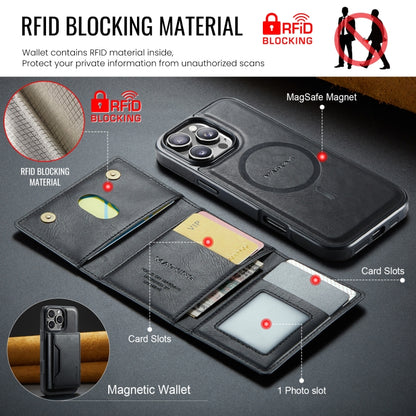 For iPhone 16 Pro MAGKING K2 Series MagSafe RFID Card Bag Detachable Phone Case(Black) - iPhone 16 Pro Cases by MAGKING | Online Shopping UK | buy2fix