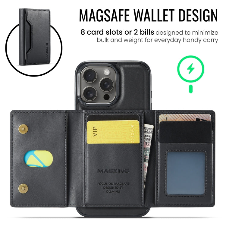 For iPhone 16 Pro MAGKING K2 Series MagSafe RFID Card Bag Detachable Phone Case(Black) - iPhone 16 Pro Cases by MAGKING | Online Shopping UK | buy2fix