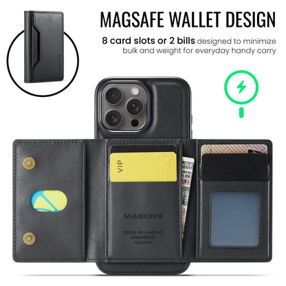 For iPhone 16 Pro MAGKING K2 Series MagSafe RFID Card Bag Detachable Phone Case(Black) - iPhone 16 Pro Cases by MAGKING | Online Shopping UK | buy2fix