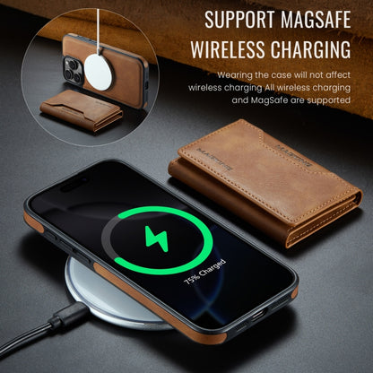 For iPhone 16 Pro MAGKING K2 Series MagSafe RFID Card Bag Detachable Phone Case(Brown) - iPhone 16 Pro Cases by MAGKING | Online Shopping UK | buy2fix