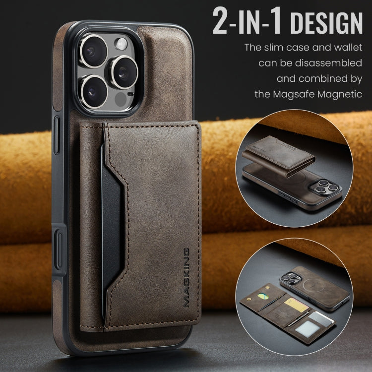 For iPhone 16 Pro MAGKING K2 Series MagSafe RFID Card Bag Detachable Phone Case(Coffee) - iPhone 16 Pro Cases by MAGKING | Online Shopping UK | buy2fix
