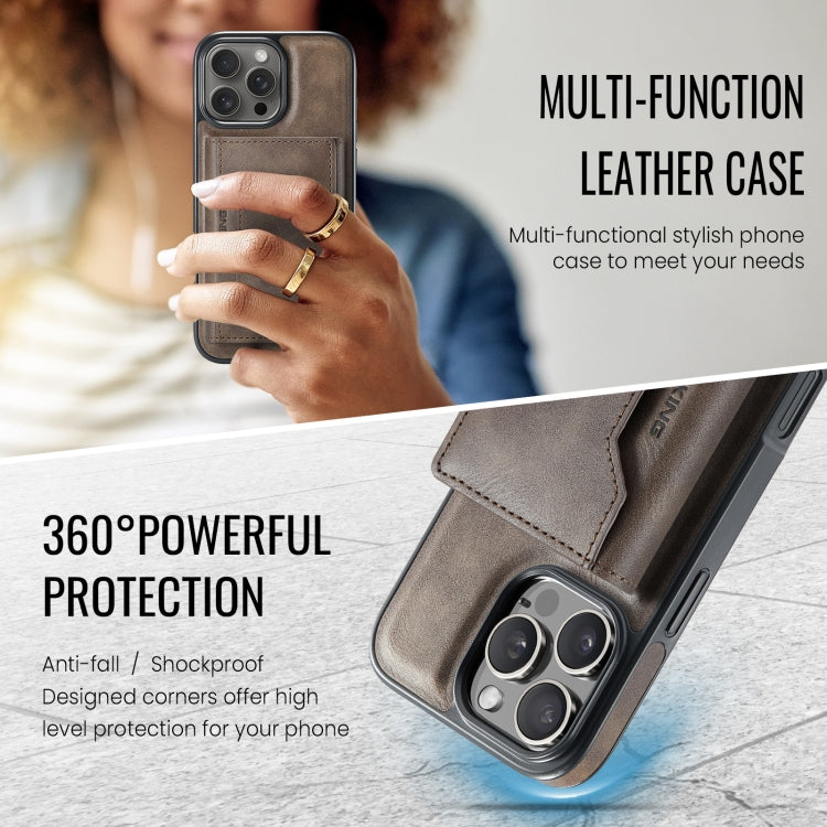 For iPhone 16 Pro MAGKING K2 Series MagSafe RFID Card Bag Detachable Phone Case(Coffee) - iPhone 16 Pro Cases by MAGKING | Online Shopping UK | buy2fix