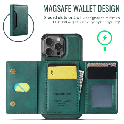 For iPhone 16 Pro MAGKING K2 Series MagSafe RFID Card Bag Detachable Phone Case(Green) - iPhone 16 Pro Cases by MAGKING | Online Shopping UK | buy2fix