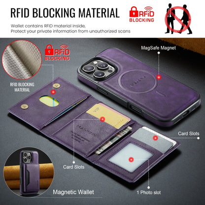 For iPhone 16 Pro MAGKING K2 Series MagSafe RFID Card Bag Detachable Phone Case(Purple) - iPhone 16 Pro Cases by MAGKING | Online Shopping UK | buy2fix