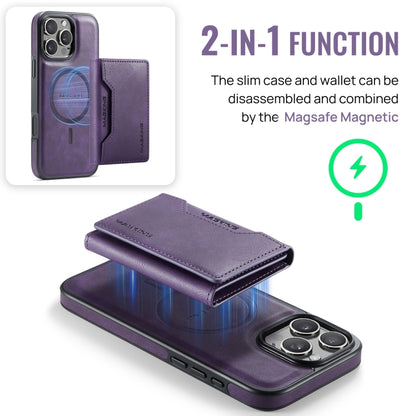 For iPhone 16 Pro MAGKING K2 Series MagSafe RFID Card Bag Detachable Phone Case(Purple) - iPhone 16 Pro Cases by MAGKING | Online Shopping UK | buy2fix