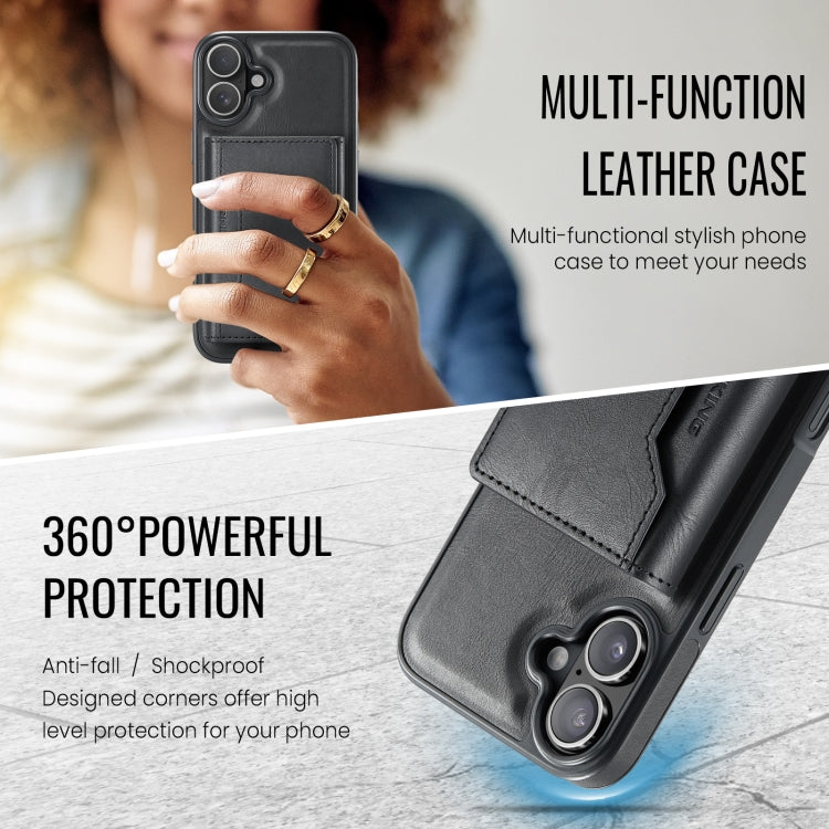 For iPhone 16 MAGKING K2 Series MagSafe RFID Card Bag Detachable Phone Case(Black) - iPhone 16 Cases by MAGKING | Online Shopping UK | buy2fix