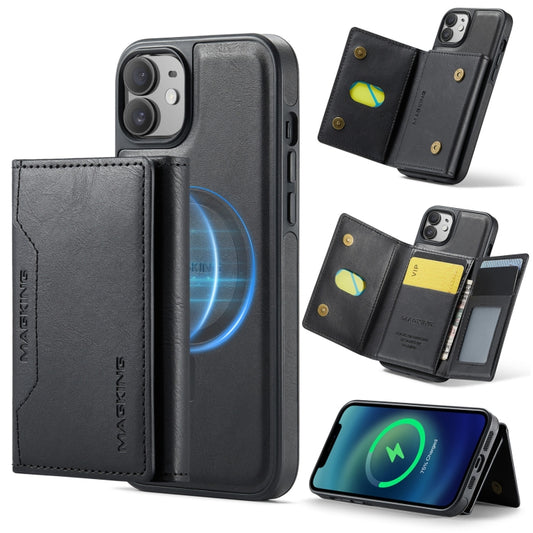 For iPhone 12 / 12 Pro MAGKING K2 Series MagSafe RFID Card Bag Detachable Phone Case(Black) - iPhone 12 / 12 Pro Cases by MAGKING | Online Shopping UK | buy2fix