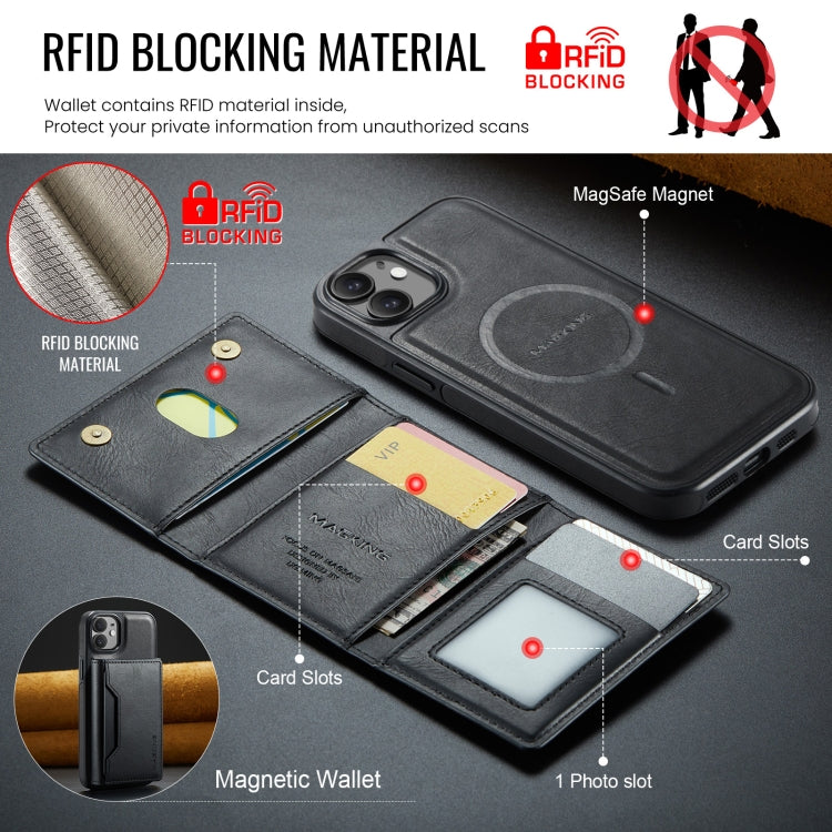 For iPhone 12 / 12 Pro MAGKING K2 Series MagSafe RFID Card Bag Detachable Phone Case(Black) - iPhone 12 / 12 Pro Cases by MAGKING | Online Shopping UK | buy2fix
