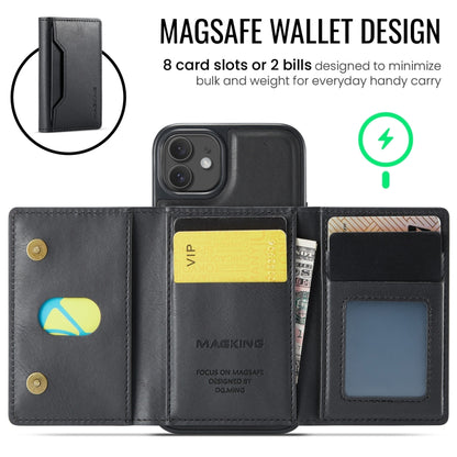 For iPhone 12 / 12 Pro MAGKING K2 Series MagSafe RFID Card Bag Detachable Phone Case(Black) - iPhone 12 / 12 Pro Cases by MAGKING | Online Shopping UK | buy2fix