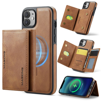 For iPhone 12 / 12 Pro MAGKING K2 Series MagSafe RFID Card Bag Detachable Phone Case(Brown) - iPhone 12 / 12 Pro Cases by MAGKING | Online Shopping UK | buy2fix