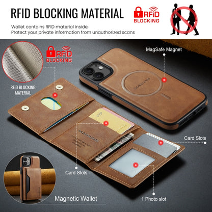 For iPhone 12 / 12 Pro MAGKING K2 Series MagSafe RFID Card Bag Detachable Phone Case(Brown) - iPhone 12 / 12 Pro Cases by MAGKING | Online Shopping UK | buy2fix