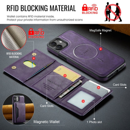 For iPhone 12 / 12 Pro MAGKING K2 Series MagSafe RFID Card Bag Detachable Phone Case(Purple) - iPhone 12 / 12 Pro Cases by MAGKING | Online Shopping UK | buy2fix