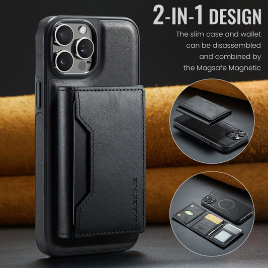 For iPhone 12 Pro Max MAGKING K2 Series MagSafe RFID Card Bag Detachable Phone Case(Black) - iPhone 12 Pro Max Cases by MAGKING | Online Shopping UK | buy2fix