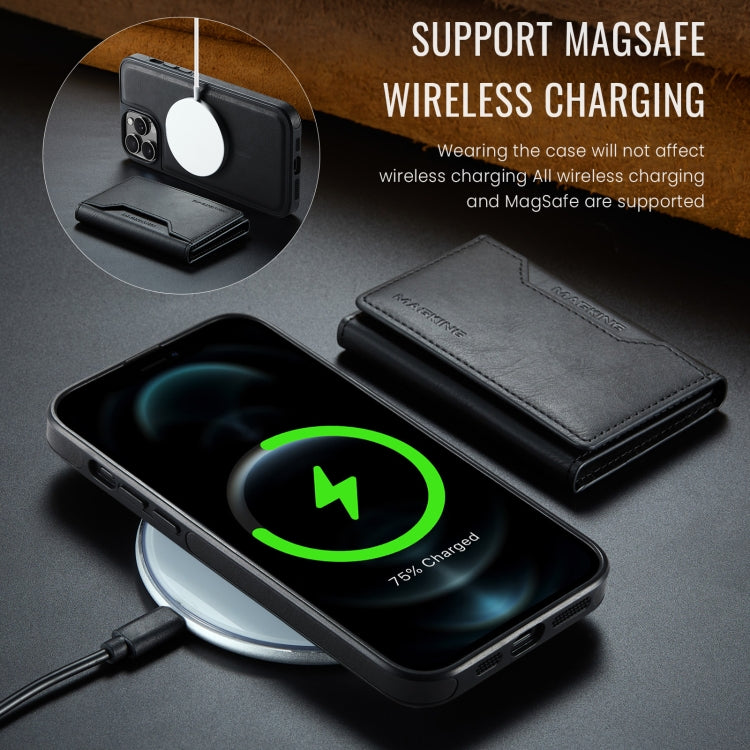 For iPhone 12 Pro Max MAGKING K2 Series MagSafe RFID Card Bag Detachable Phone Case(Black) - iPhone 12 Pro Max Cases by MAGKING | Online Shopping UK | buy2fix