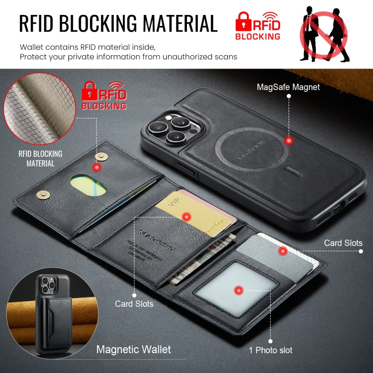 For iPhone 12 Pro Max MAGKING K2 Series MagSafe RFID Card Bag Detachable Phone Case(Black) - iPhone 12 Pro Max Cases by MAGKING | Online Shopping UK | buy2fix