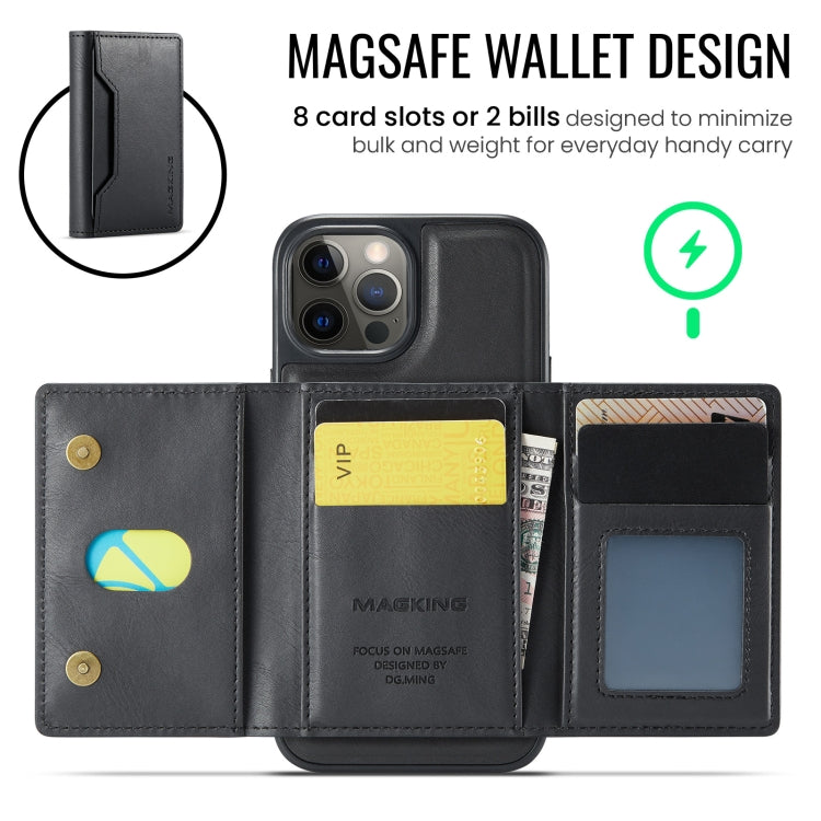 For iPhone 12 Pro Max MAGKING K2 Series MagSafe RFID Card Bag Detachable Phone Case(Black) - iPhone 12 Pro Max Cases by MAGKING | Online Shopping UK | buy2fix