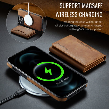 For iPhone 12 Pro Max MAGKING K2 Series MagSafe RFID Card Bag Detachable Phone Case(Brown) - iPhone 12 Pro Max Cases by MAGKING | Online Shopping UK | buy2fix