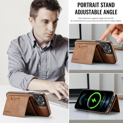 For iPhone 12 Pro Max MAGKING K2 Series MagSafe RFID Card Bag Detachable Phone Case(Brown) - iPhone 12 Pro Max Cases by MAGKING | Online Shopping UK | buy2fix
