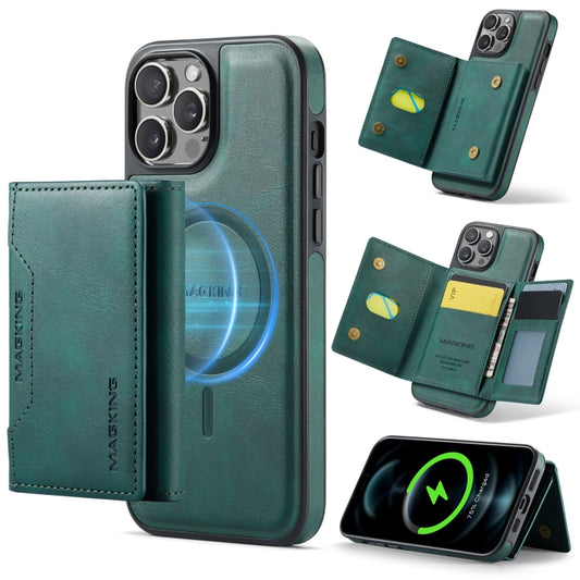 For iPhone 12 Pro Max MAGKING K2 Series MagSafe RFID Card Bag Detachable Phone Case(Green) - iPhone 12 Pro Max Cases by MAGKING | Online Shopping UK | buy2fix