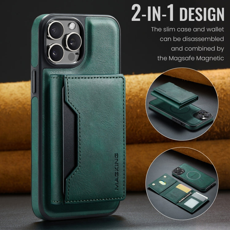 For iPhone 12 Pro Max MAGKING K2 Series MagSafe RFID Card Bag Detachable Phone Case(Green) - iPhone 12 Pro Max Cases by MAGKING | Online Shopping UK | buy2fix