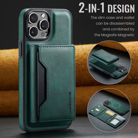 For iPhone 12 Pro Max MAGKING K2 Series MagSafe RFID Card Bag Detachable Phone Case(Green) - iPhone 12 Pro Max Cases by MAGKING | Online Shopping UK | buy2fix