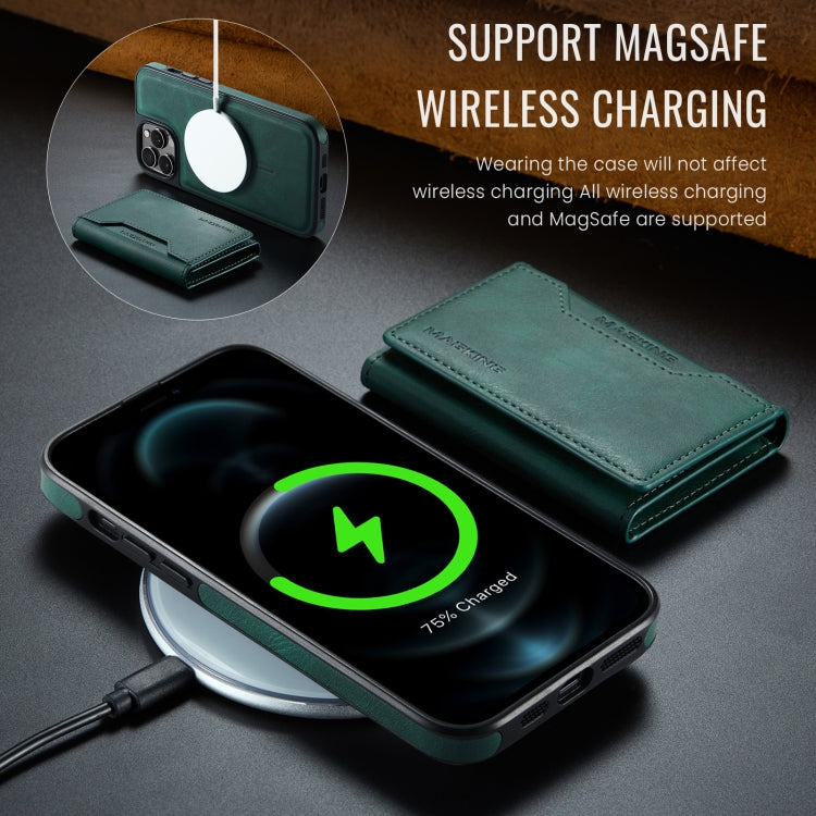 For iPhone 12 Pro Max MAGKING K2 Series MagSafe RFID Card Bag Detachable Phone Case(Green) - iPhone 12 Pro Max Cases by MAGKING | Online Shopping UK | buy2fix