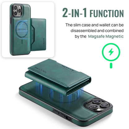 For iPhone 12 Pro Max MAGKING K2 Series MagSafe RFID Card Bag Detachable Phone Case(Green) - iPhone 12 Pro Max Cases by MAGKING | Online Shopping UK | buy2fix