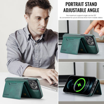 For iPhone 12 Pro Max MAGKING K2 Series MagSafe RFID Card Bag Detachable Phone Case(Green) - iPhone 12 Pro Max Cases by MAGKING | Online Shopping UK | buy2fix