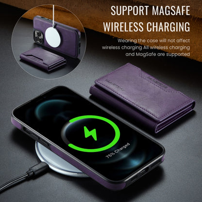 For iPhone 12 Pro Max MAGKING K2 Series MagSafe RFID Card Bag Detachable Phone Case(Purple) - iPhone 12 Pro Max Cases by MAGKING | Online Shopping UK | buy2fix