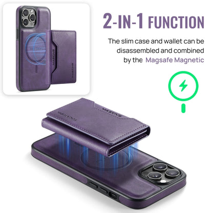 For iPhone 12 Pro Max MAGKING K2 Series MagSafe RFID Card Bag Detachable Phone Case(Purple) - iPhone 12 Pro Max Cases by MAGKING | Online Shopping UK | buy2fix