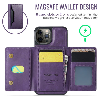 For iPhone 12 Pro Max MAGKING K2 Series MagSafe RFID Card Bag Detachable Phone Case(Purple) - iPhone 12 Pro Max Cases by MAGKING | Online Shopping UK | buy2fix