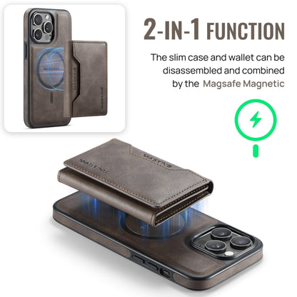 For iPhone 13 Pro Max MAGKING K2 Series MagSafe RFID Card Bag Detachable Phone Case(Coffee) - iPhone 13 Pro Max Cases by MAGKING | Online Shopping UK | buy2fix