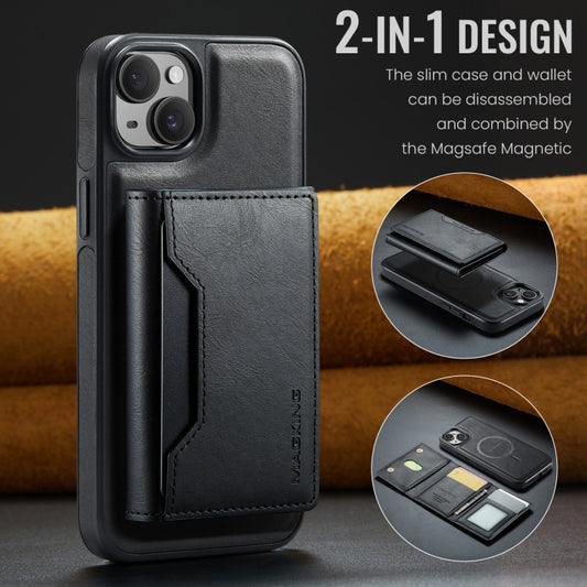 For iPhone 13 MAGKING K2 Series MagSafe RFID Card Bag Detachable Phone Case(Black) - iPhone 13 Cases by MAGKING | Online Shopping UK | buy2fix