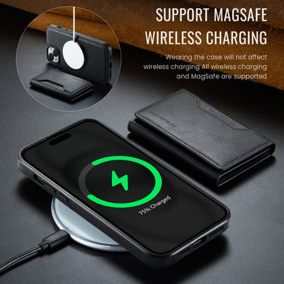 For iPhone 14 Plus MAGKING K2 Series MagSafe RFID Card Bag Detachable Phone Case(Black) - iPhone 14 Plus Cases by MAGKING | Online Shopping UK | buy2fix